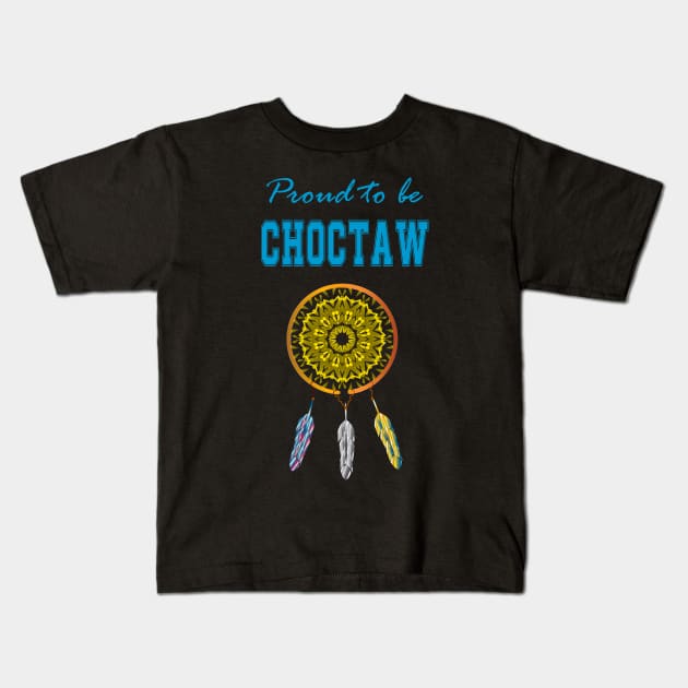 Native American Choctaw Three Feathers Kids T-Shirt by Jaya Moore